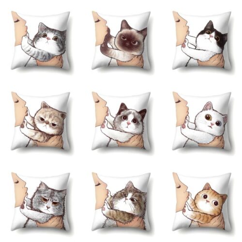 Taie d’oreiller à motif chat