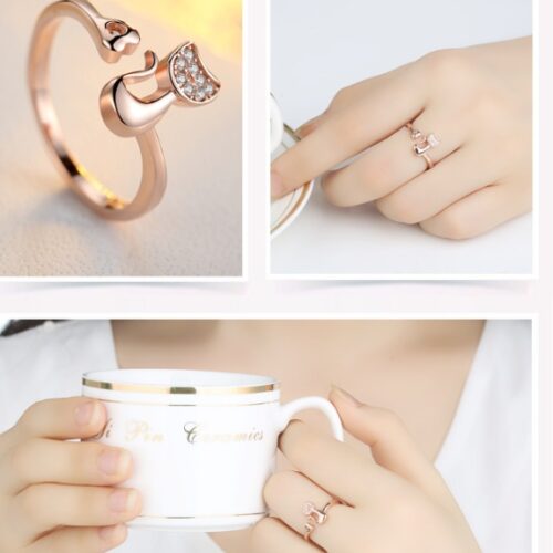Bague de chat en argent & cuivre