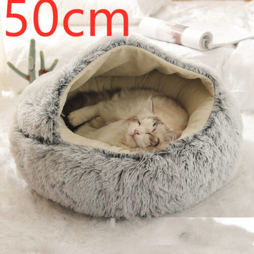 LIT CHAT EN PELUCHE ROND 2 EN 1 g