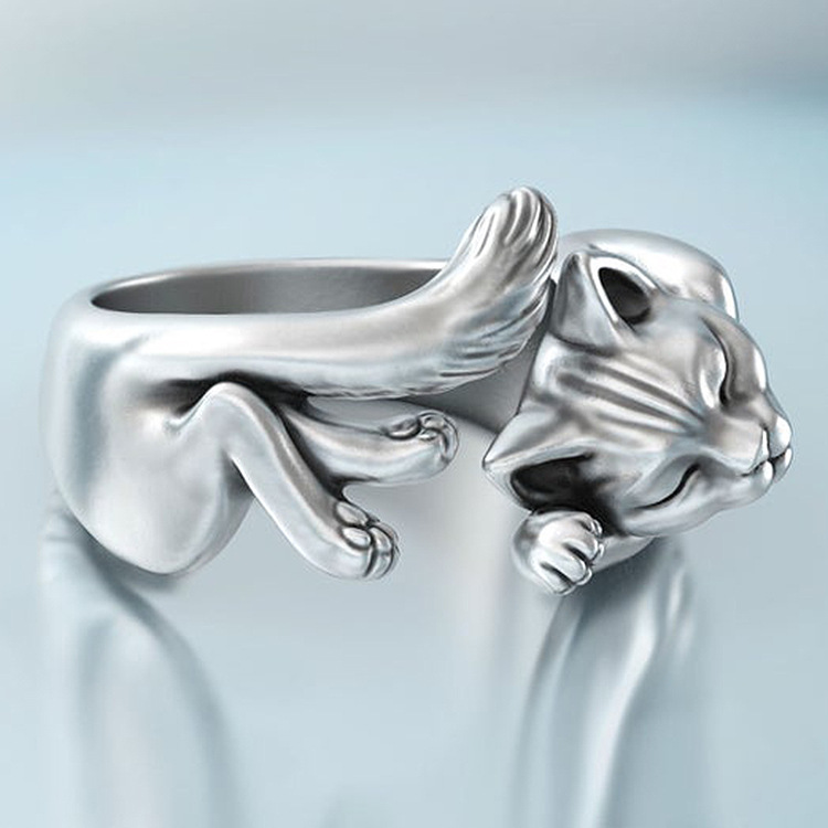 Bague Chat Retro Cuivre