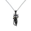 COLLIERS CHAT NOIR ARGENT S925