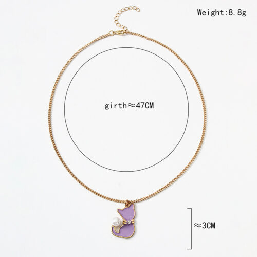 Collier Chat Violet