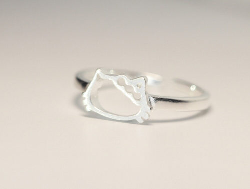 Bague simple chat mignon Argent