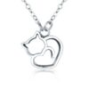 Collier Cœur Chat Argent S925
