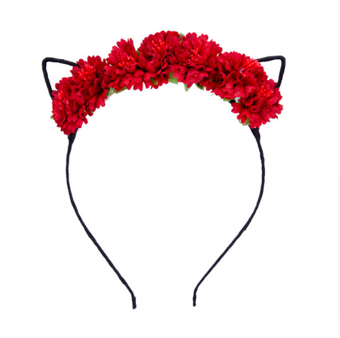 Serre-Tête Chat Fleuri