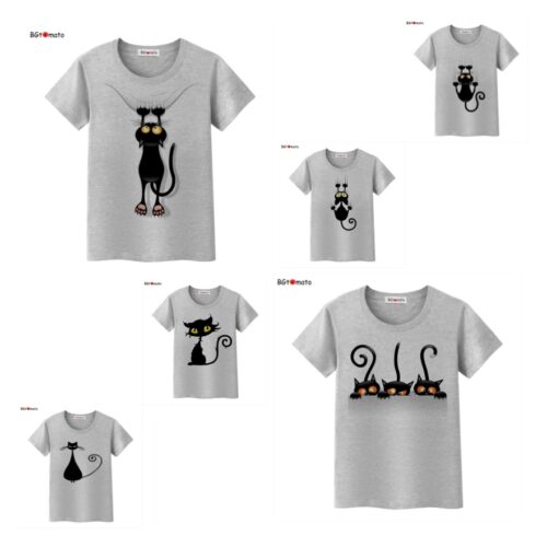 T-SHIRT FEMMES CHAT NOIR