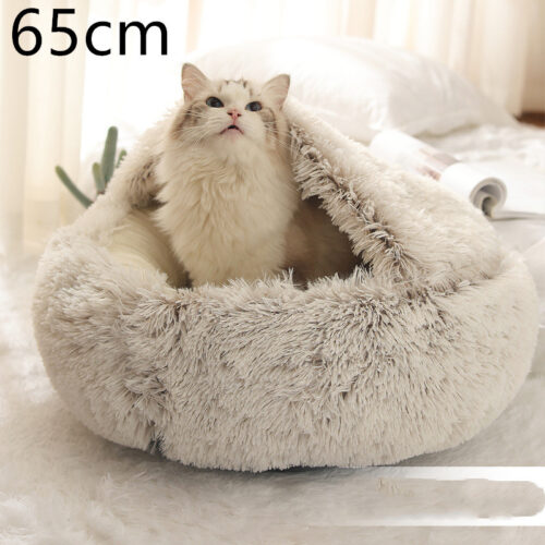 LIT CHAT EN PELUCHE ROND 2 EN 1 b