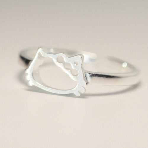 Bague simple chat mignon Argent