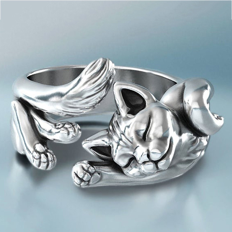 Bague Chat Retro Cuivre – Image 4