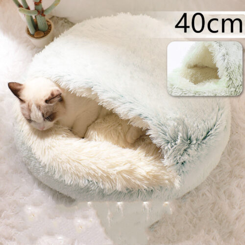 LIT CHAT EN PELUCHE ROND 2 EN 1