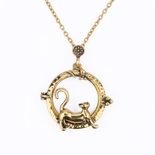 COLLIER À LOUPE CHAT VINTAGE