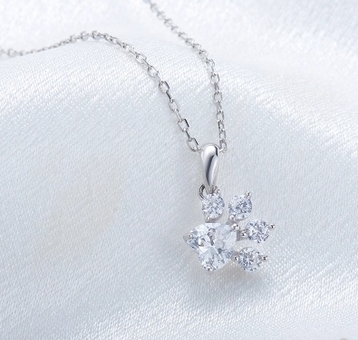 Collier Pate de Chat Argent