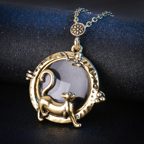 COLLIER À LOUPE CHAT VINTAGE