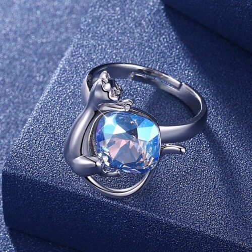 Bague Chat Ajustable en Swarovski
