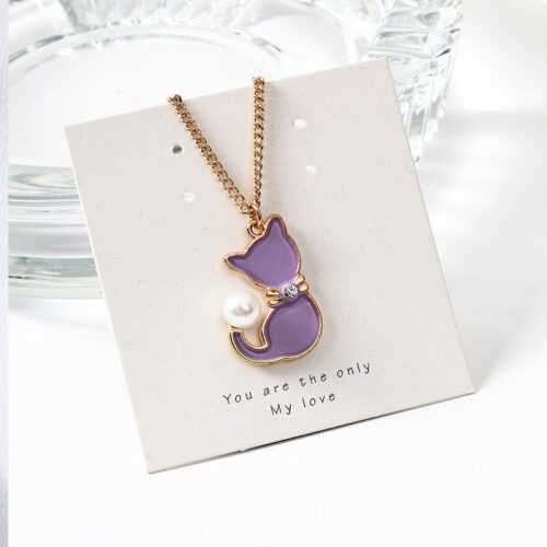 Collier Chat Violet