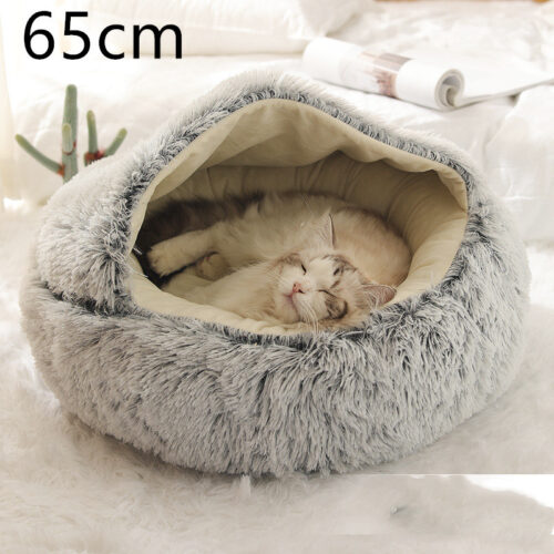 LIT CHAT EN PELUCHE ROND 2 EN 1 g
