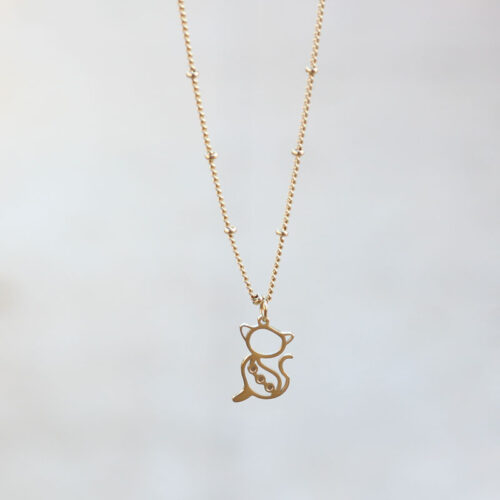 Collier chat créatif en acier