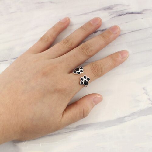 Bague Patte Chat Double Ajustable