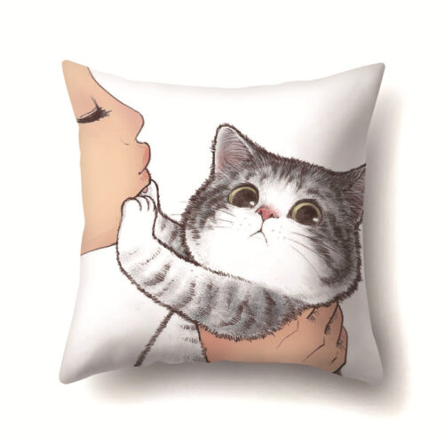 Taie d’oreiller à motif chat