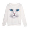 SWEAT-SHIRT 3D VISAGE DE CHAT TISSU D’HIVER