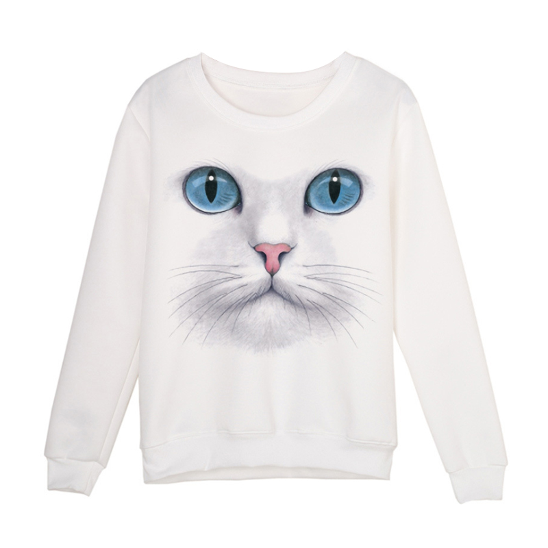 SWEAT-SHIRT 3D VISAGE DE CHAT TISSU D’HIVER