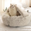 LIT CHAT EN PELUCHE ROND 2 EN 1 b