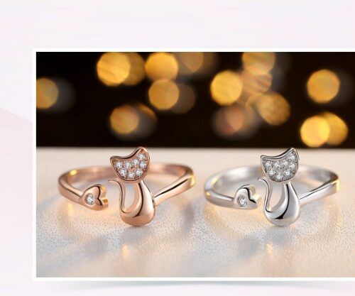 Bague de chat en argent & cuivre