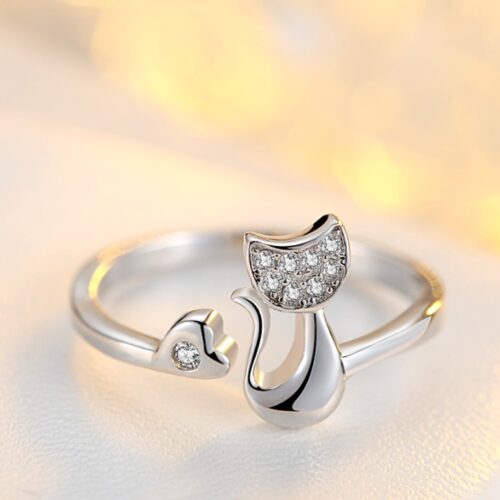 Bague de chat en argent & cuivre
