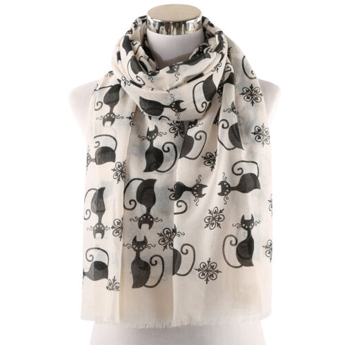 Echarpe à la mode avec motif chat noir