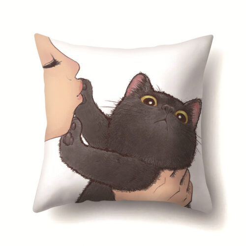 Taie d’oreiller à motif chat