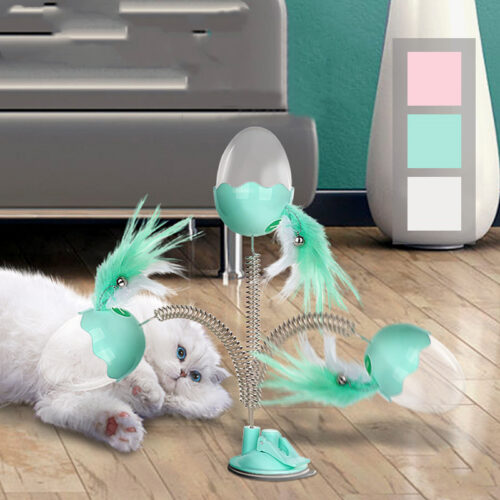 JOUET BOULE À RESSORT POUR CHAT AVEC PLUME