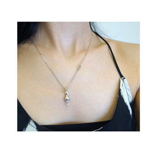 Collier Chat Fish Argent