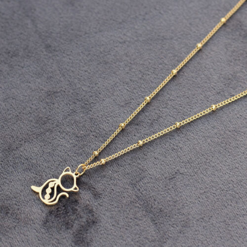 Collier chat créatif en acier