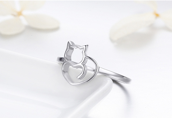 Bague chat Argent