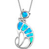 Collier Chat Argent & Epoxy