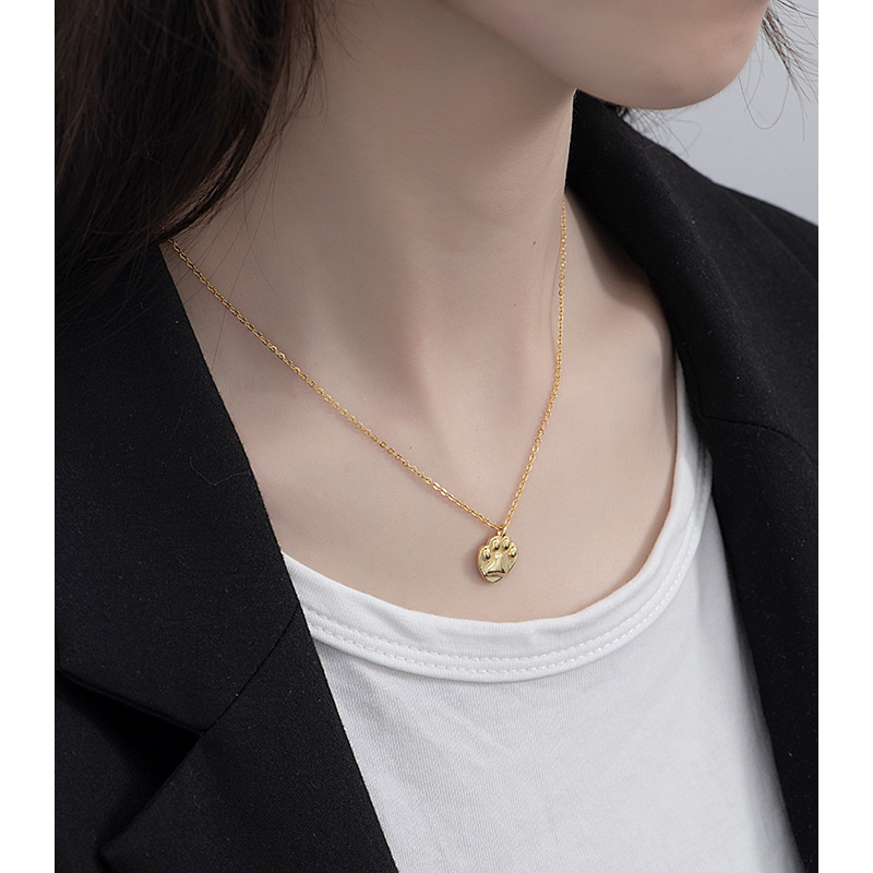 Collier patte de chat en Argent