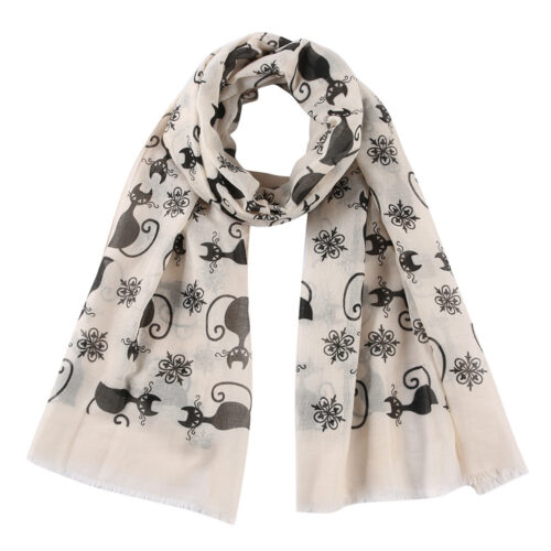 Echarpe à la mode avec motif chat noir