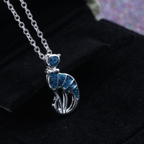 Collier Chat Argent & Epoxy