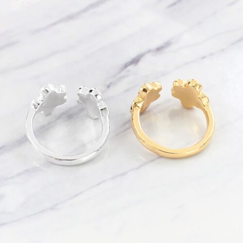 Bague Patte Chat Double Ajustable