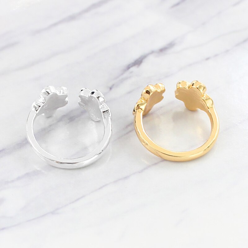 Bague Patte Chat Double Ajustable