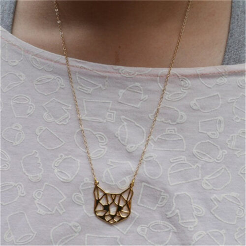 Collier tête de chat creuse