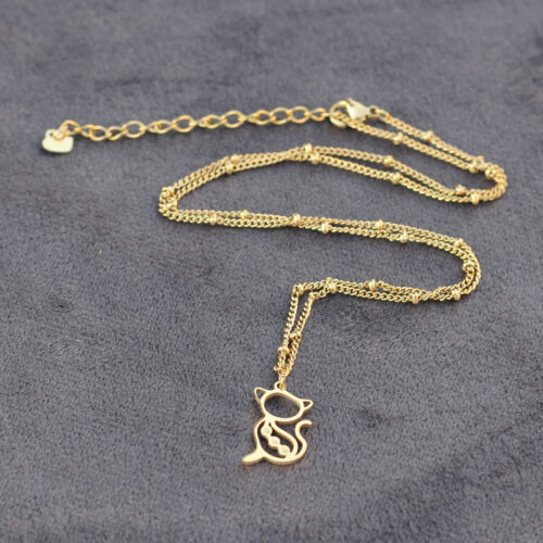 Collier chat créatif en acier