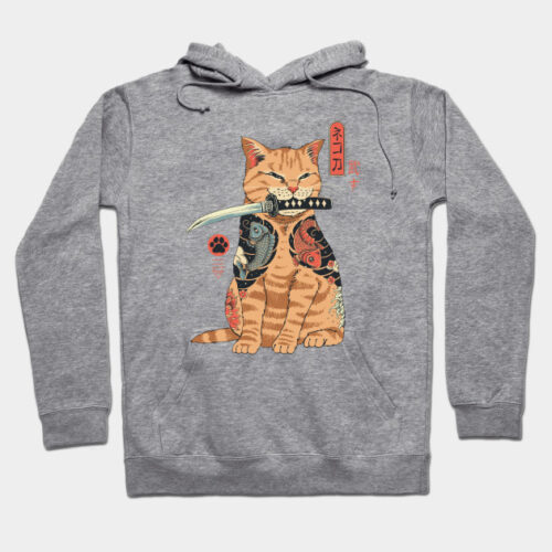 SWEAT À CAPUCHE À IMPRIMÉ CHAT AMUSANT UNISEXE
