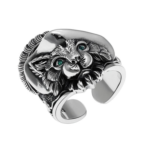 Bague Portrait Chat Argent