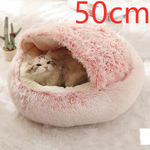 LIT CHAT EN PELUCHE ROND 2 EN 1
