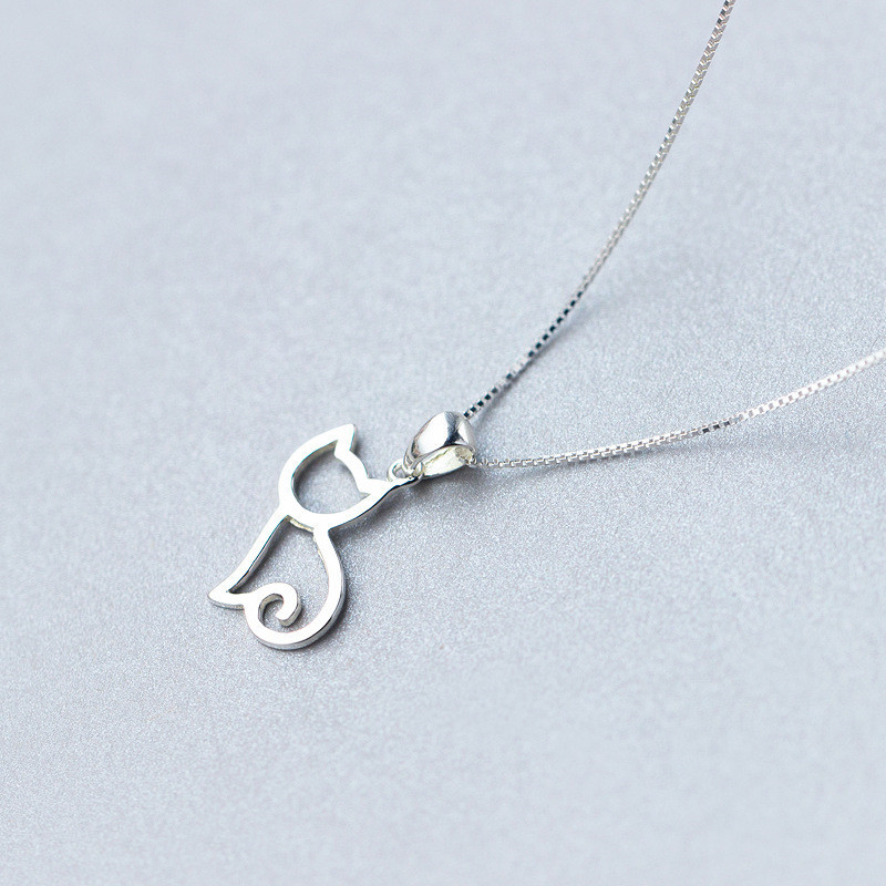 Collier Chat en Argent S925 Korean