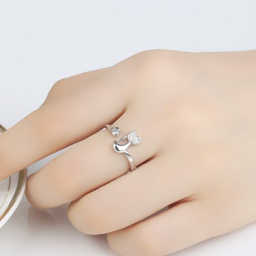 Bague de chat en argent & cuivre