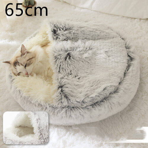 LIT CHAT EN PELUCHE ROND 2 EN 1 g