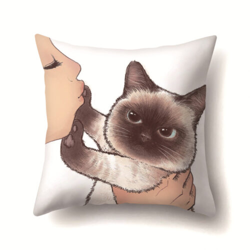 Taie d’oreiller à motif chat