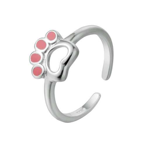 Bague Empreinte de Chat Creuse Argent